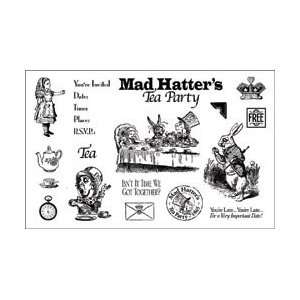  Rubber Stamp Set Mad Hatters Tea Party