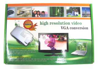 Brand New PC Laptop VGA to TV RCA Composite S video Converter Box 