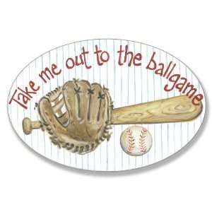  The Kids Room Take Me Out Glove and Bat Oval Wall Plaque 