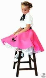 NEW Hot Pink 50s POODLE SKIRT Small Child 4/5/6 yrs  