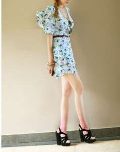   2011 Resort Miu Miu Apple Print Crepe de Chine Dress $1355 Size36/US 0