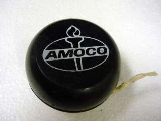 VINTAGE AMOCO BLACK WOOD YOYO GIVEAWAY FREEBIE  