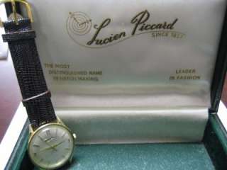 Vintage Solid 14k Gold Lucien Piccard Wrist Watch BOX  