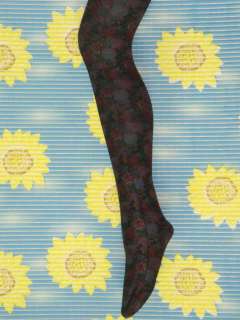 New Women Floral Red Blue Opaque Tights Pantyhose f340  