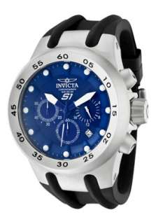 Invicta Mens 1507 S1 Aviation Blue Dial Black Rubber Strap Watch 