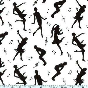  45 Wide Dancing Silhouette Flapper Girls Fabric By The 