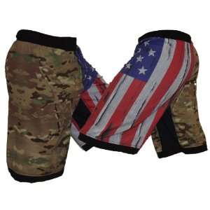    USA and MultiCam Flag MMA Fight Shorts Size 40 