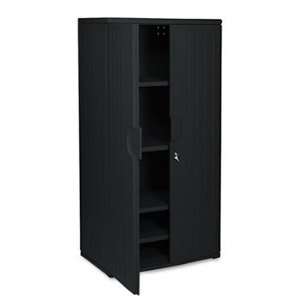   Resin Storage Cabinet, 36w x 22d x 72h, Black 