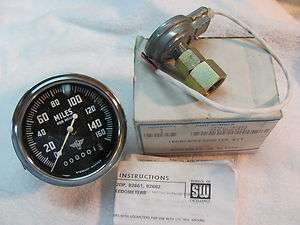 Vintage Stewart Warner 160 MPH Speedometer Curved Glass Great Chrome 3 