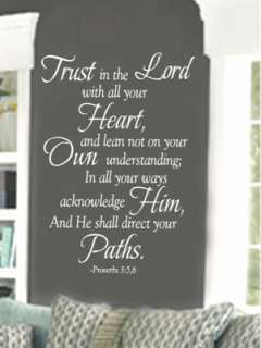 Trust in the Lord Vinyl Wall Lettering Words Sticky Art  