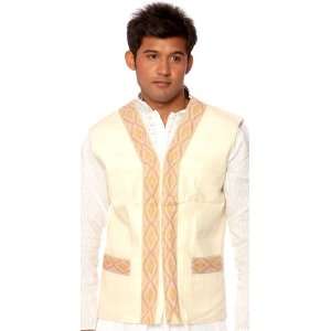   Waistcoat from Arunachal Pradesh with Weave on Border   Pure Eri Silk