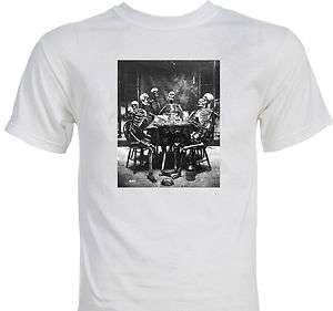 Six Skeletons Smoking 1860s Vintage Rare Halloween T shirt  