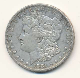 1881 NEW ORLEANS MINT MORGAN SILVER DOLLAR. CIRCULATED CONDITION (SEE 