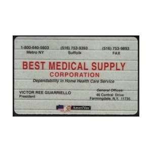 Collectible Phone Card Best Medical Supply Corporation (Victor Ree 