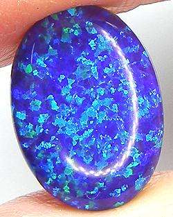 85CT. LAB CREATED 18x13 MM. BLUE MULTICOLOR OPAL  
