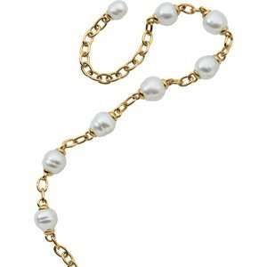  18k Yellow Gold South Sea Cult. Pearl Necklace 17 1/2 Inch 