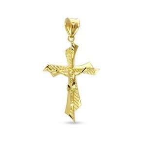 Diamond Cut Crucifix Bypass Charm in 10K Gold 10K RELIGIOUS CHARMS