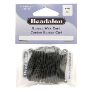   Beadalon Korean Wax Cord 1.0mm Black, 100  Yard Arts, Crafts & Sewing