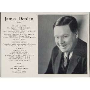  1930 James Donlan Belasco Theatre Bill Sabel Dunn Ad 