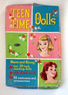 Vintage Whitman 4401 TEEN TIME paper dolls 1960 box set  