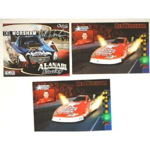 NHRA   Del Worsham / 4 Promo Cards   AL ANABI Racing / Checker Schuck 