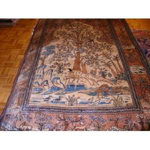   4x6 Hand Knotted Isfahan Persian Rug   48x67