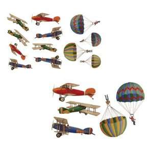  Airplanes & Parachutes Mural Dry Rub Transfers Everything 