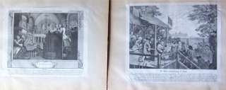 Large 19th Century Scrapbook of 60 William Hogarth Prints Printed in 