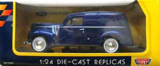 Motor Max 1940 Ford Delivery Sedan Blue HTF NOS 1/24  