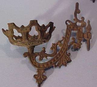   VICTORIAN Cast Iron Wall Bracket OIL LAMP HOLDER 1 of 2 Available