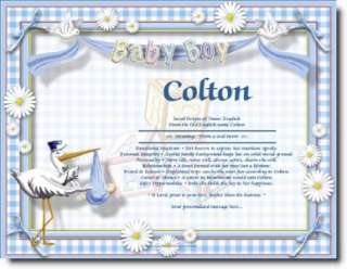 ITS A BOY PERSONALIZED 1st NAME MEANING PRINT GIFT  