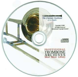 Professional Trombone Sheet Music Archive CD PDF  
