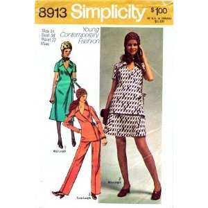  Simplicity 8913 Sewing Pattern Side Wrap Dress Tunic Skirt 