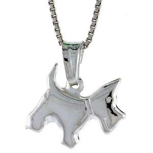  925 Sterling Silver Small Dog Pendant (NO Chain Included 