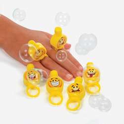 SMILEY FACE BUBBLE RINGS toys gifts prizes kids party  
