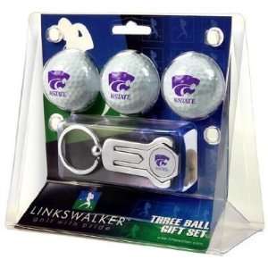  Kansas State Wildcats 3 Golf Ball Gift Pack w/ Hat Clip 