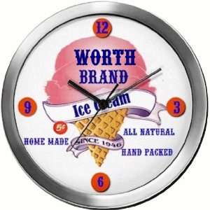  WORTH 14 Inch Ice Cream Metal Clock Quartz Movement 