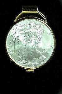 Silver Round Liberty(un cut) Coin Money Clip1 5/8x 2h  