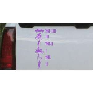 Purple 20in X 10.5in    Keeping Count Funny Car Window Wall Laptop 