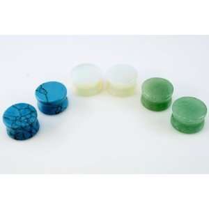 Pair of 4g (6 Total) 5mm Turquoise, Opalite & Jade Semi Precious Stone 