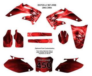 Honda CRF 450R 2002 04 Moto Graphic Decal Kit 6666 Red  