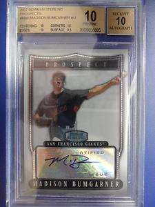 2007 BOWMAN STERLING MADISON BUMGARNER AUTO ROOKIE RC CARD BGS 10 