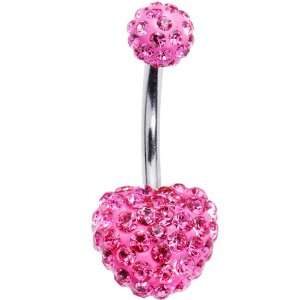  Pink Heart Preciosa Crystal Evolution Belly Ring Jewelry