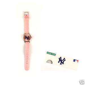 New York Yankees Pink Ladies Team Logo Watch  