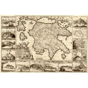  1688 Cities and towns, Greece, Peloponnesus Map