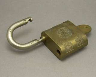 Vintage Yale Lock Padlock Brushed Brass Case Hardened Steel Shackle 