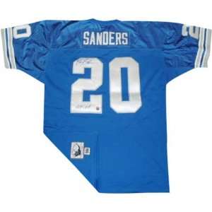 Barry Sanders Autographed 1996 Model Authentic Mitchell and Ness Blue 