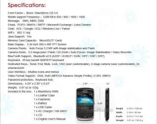 RIM Blackberry Curve 8900 Mobile Phone  Unlocked BB8900  