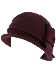   Winter Cloche Bucket Ribbon Bow Crushable Wire Brim Church Hat Purple