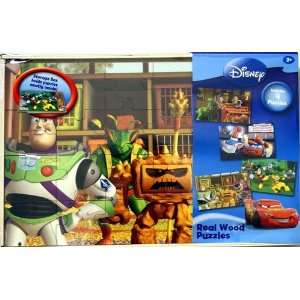    Disney Real Wood Puzzles   Includes 4 Puzzles Toys & Games
